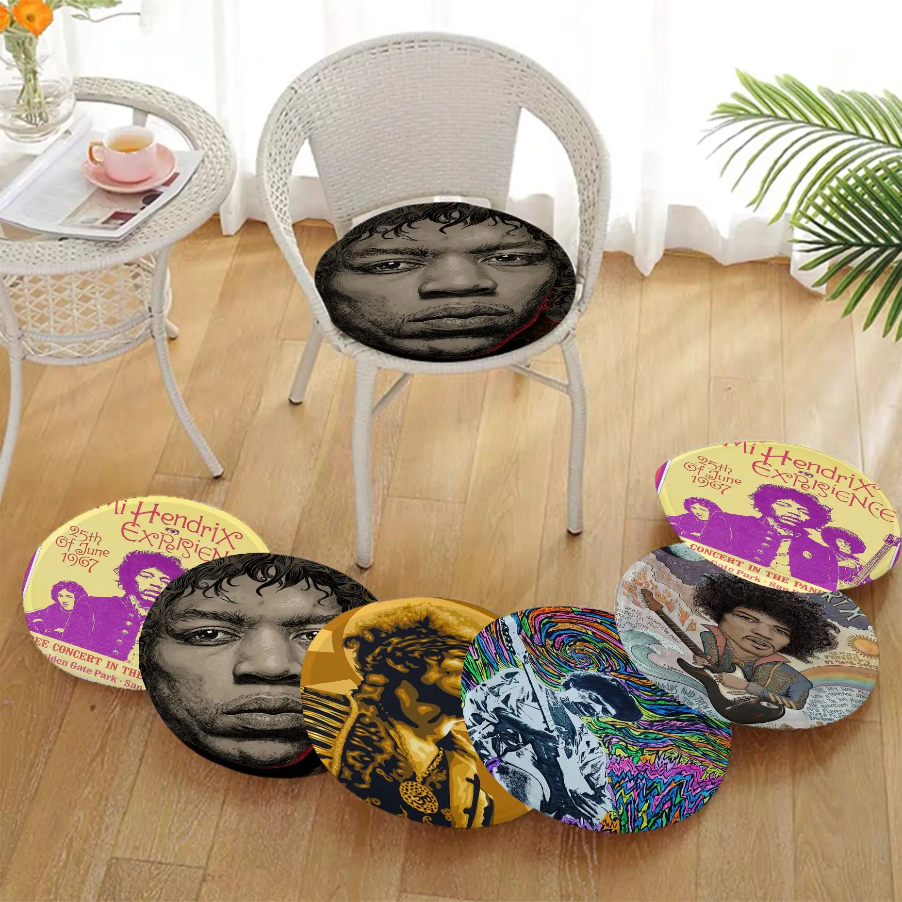

Jimi Hendrix Nordic Printing Seat Cushion Office Dining Stool Pad Sponge Sofa Mat Non-Slip Cushion Pads
