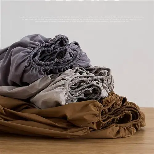 Autumn and Winter Thickened Cotton 00L Long-staple Double-sided Sanding F Solid Bed Sheet Fitted Mattress C...