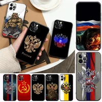 russia russian flags emblem apple case for iphone 11 12 13 mini pro max xs x xr 7 8 5 6 s plus se 2020 soft silicone cases cover
