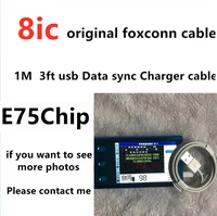 20pcs lot Foxconn1m 2m 3ft 6ft 8ic E75 Chip OD  3 0mm USB Charger Data Cable With New Retail Packing Green Label