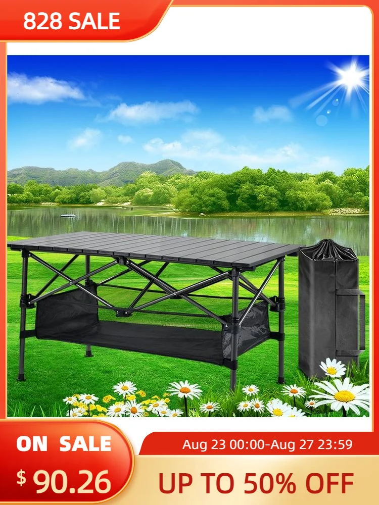 Multifunctional Portable Barbecue Picnic Tourist Backpacking Table Equipment Nature Hike Roll Desk Lightweight Outdoor Furniture