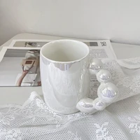 nordic ins style colorful pearl glaze ceramic cup gourd handle mug household supplies net red coffee cup desk fairy water cup