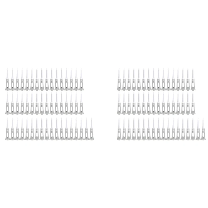 

100Pcs Golf Tee Double Layer Plastic Ball Tee Soft Low Resistance Golf Seat Golf Training Tool White