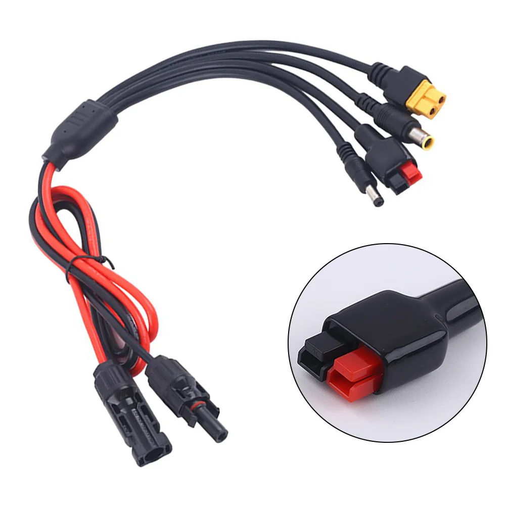 Адаптеры для разъема солнечной панели 4-в-1 Кабель зарядки батареи XT60/DC5521/7909