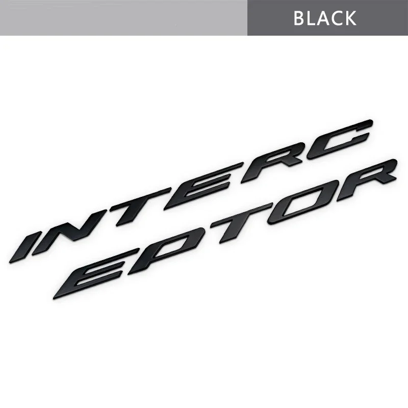 

Передняя наклейка автомобиля, маркировка головы, INTERCEPTOR для 3D, металлическая эмблема, значок, серебристо-черные буквы, наклейки, автоаксессуары, модифицированные