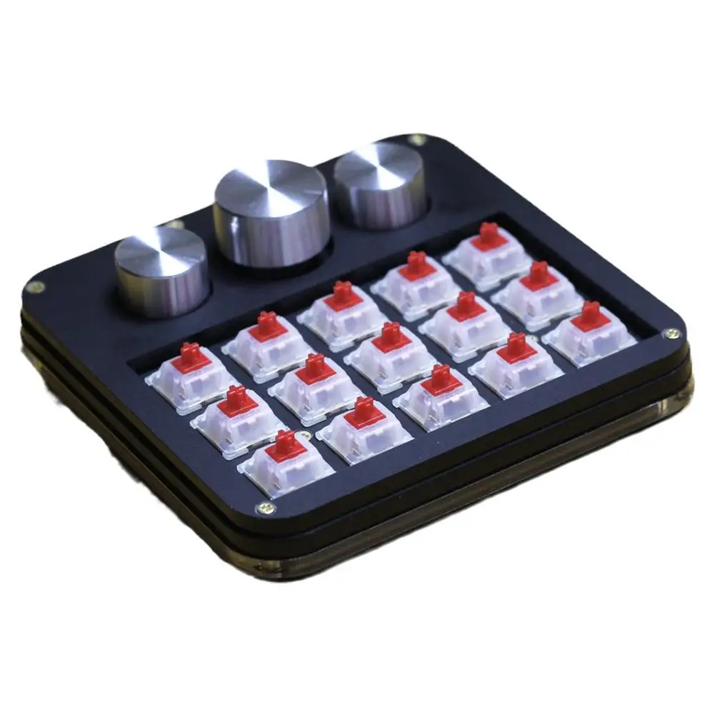 

15Keys + 3 Knob Hot-swappable Customized Mechanical Macro Keyboard Photoshop Macropad One-handed Numeric Keypad Encoder