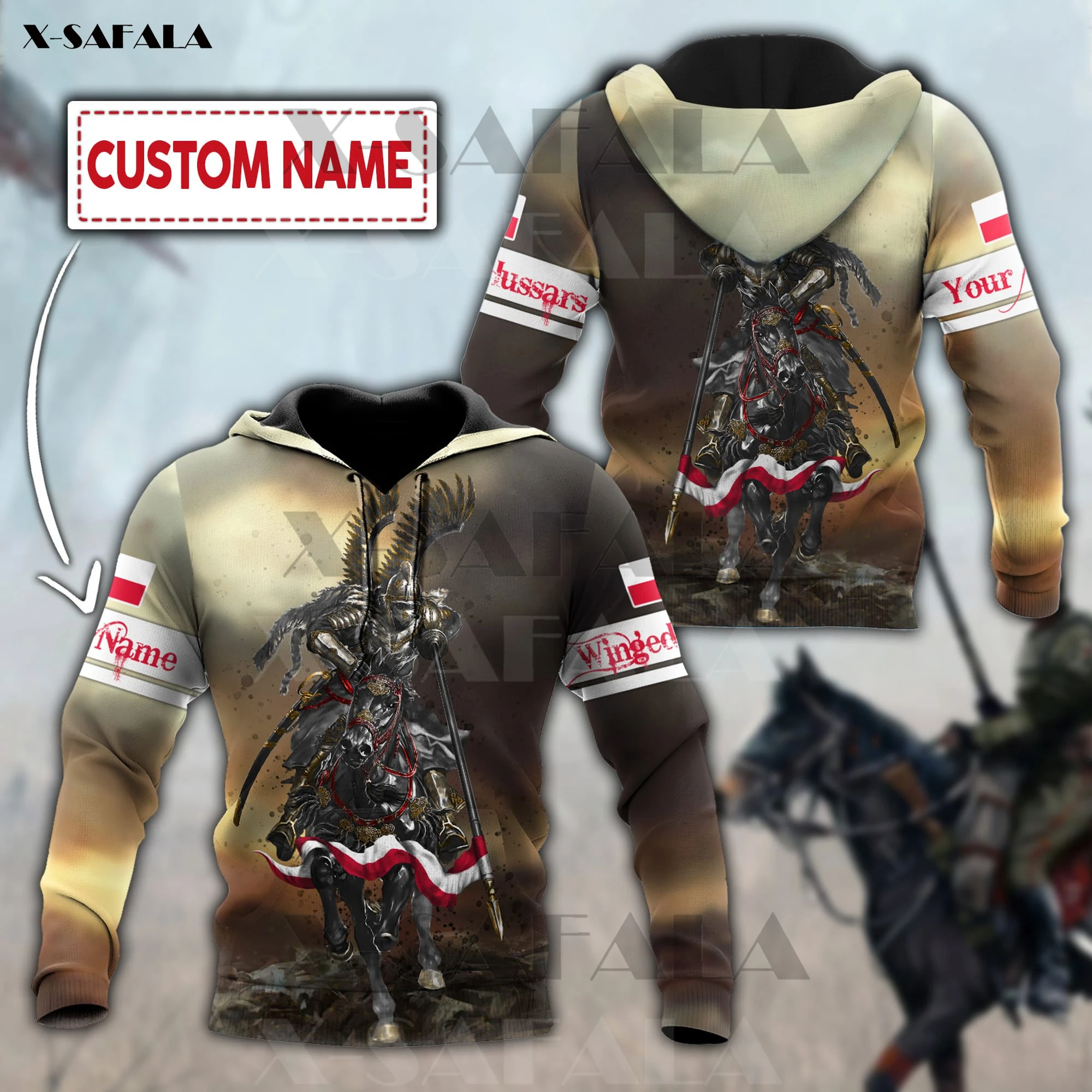 2022 Poland Polish Winged Hussars 3D Printed Zipper Hoodie Men Pullover Sweatshirt Hooded Coat Jersey Tracksuits Outwear Casual