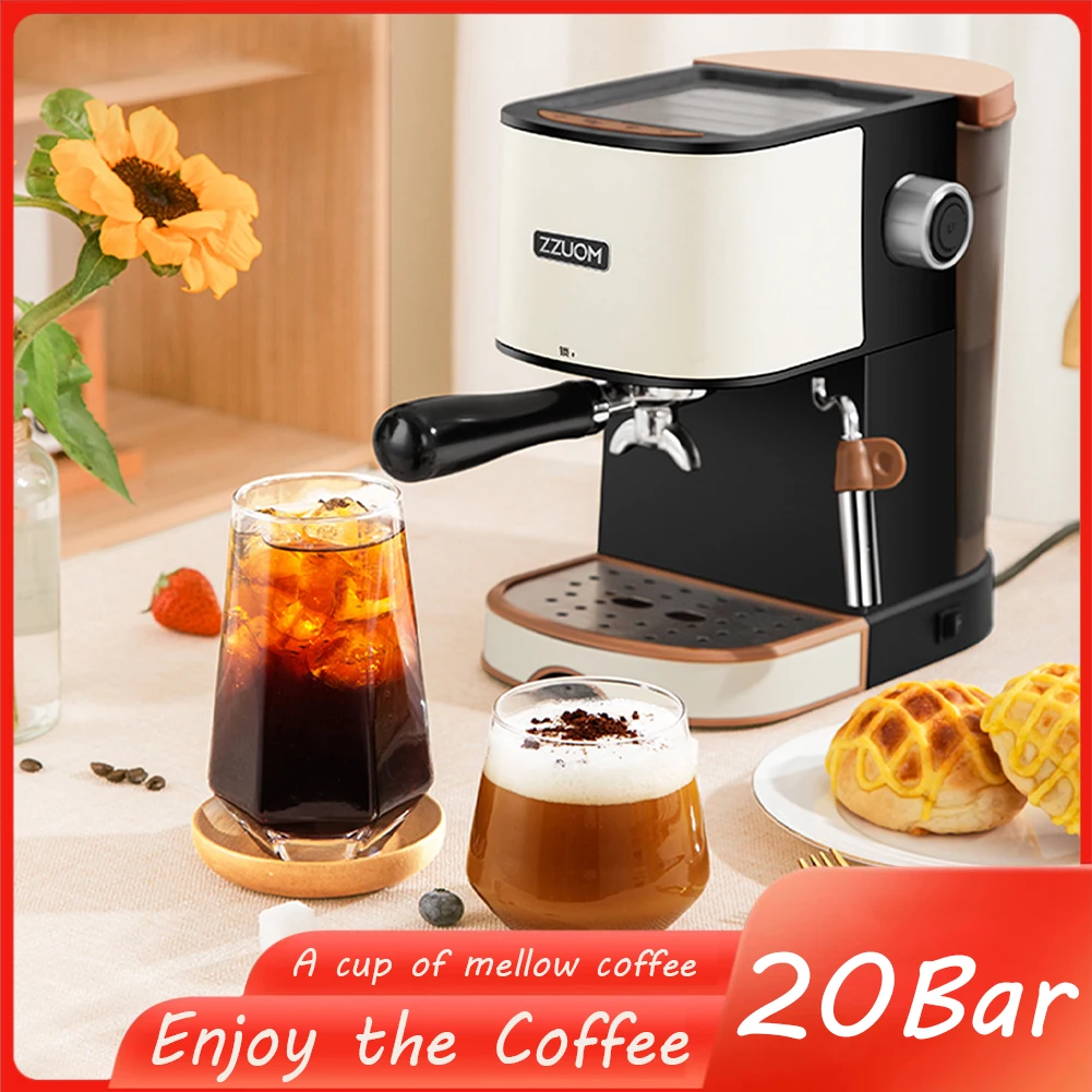 

Coffee Makers 20 Bar Italian Type Espresso Coffee Maker Machine with Milk Frother Wand for Espresso Cappuccino Latte and Mocha