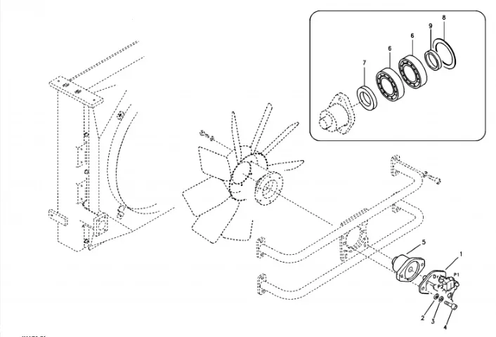 Детали экскаватора EC700C EC750D ECR235C ECR305C FC2121C PL3005D поршневой двигатель вентилятора VOE