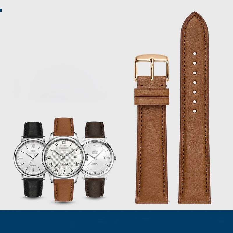 

Мужской кожаный ремешок с пряжкой-иглой, 20 мм