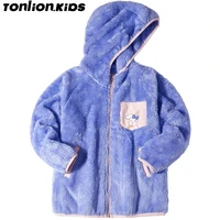 ton lion kids winter girls plush coat warm coat cute rabbit print casual zipper boutique girls clothing