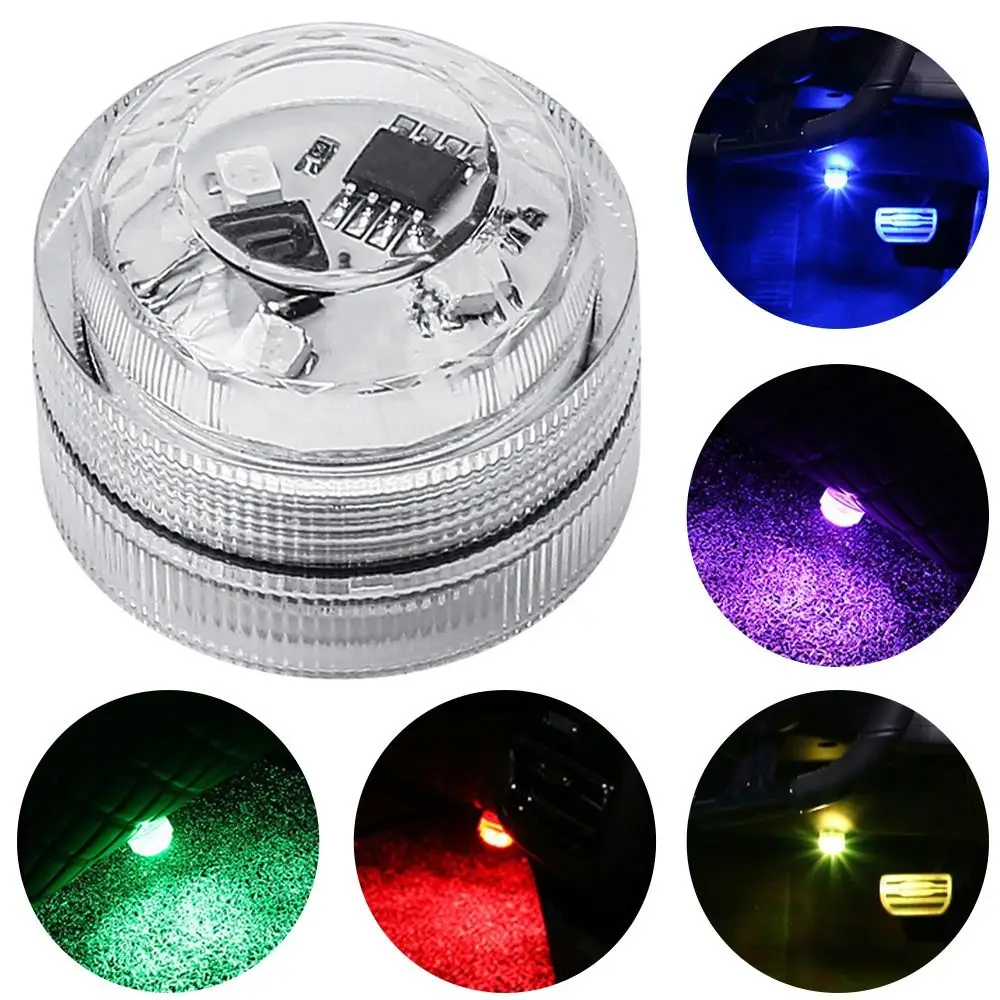

Actual Colorful Remote Control Mini general Puddle Lamp LED Light Car Interior Lighting Ambience Lamp