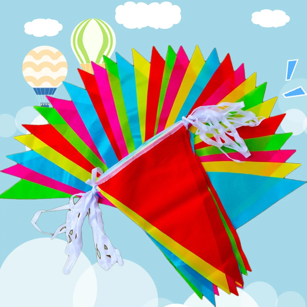 

1pc 80M Colorful Pennant Banner Decoration Hanging Pennant Flags Banner for Feastival Birthday Opening Party