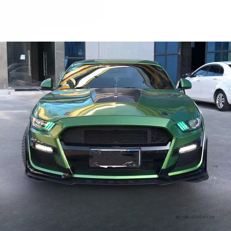 Фото Подходит для Ford Mustang GT500 2015-2017 и 2018-2021 годов, улучшенный комплект обвеса, передний бампер, автомобильные аксессуары. №3