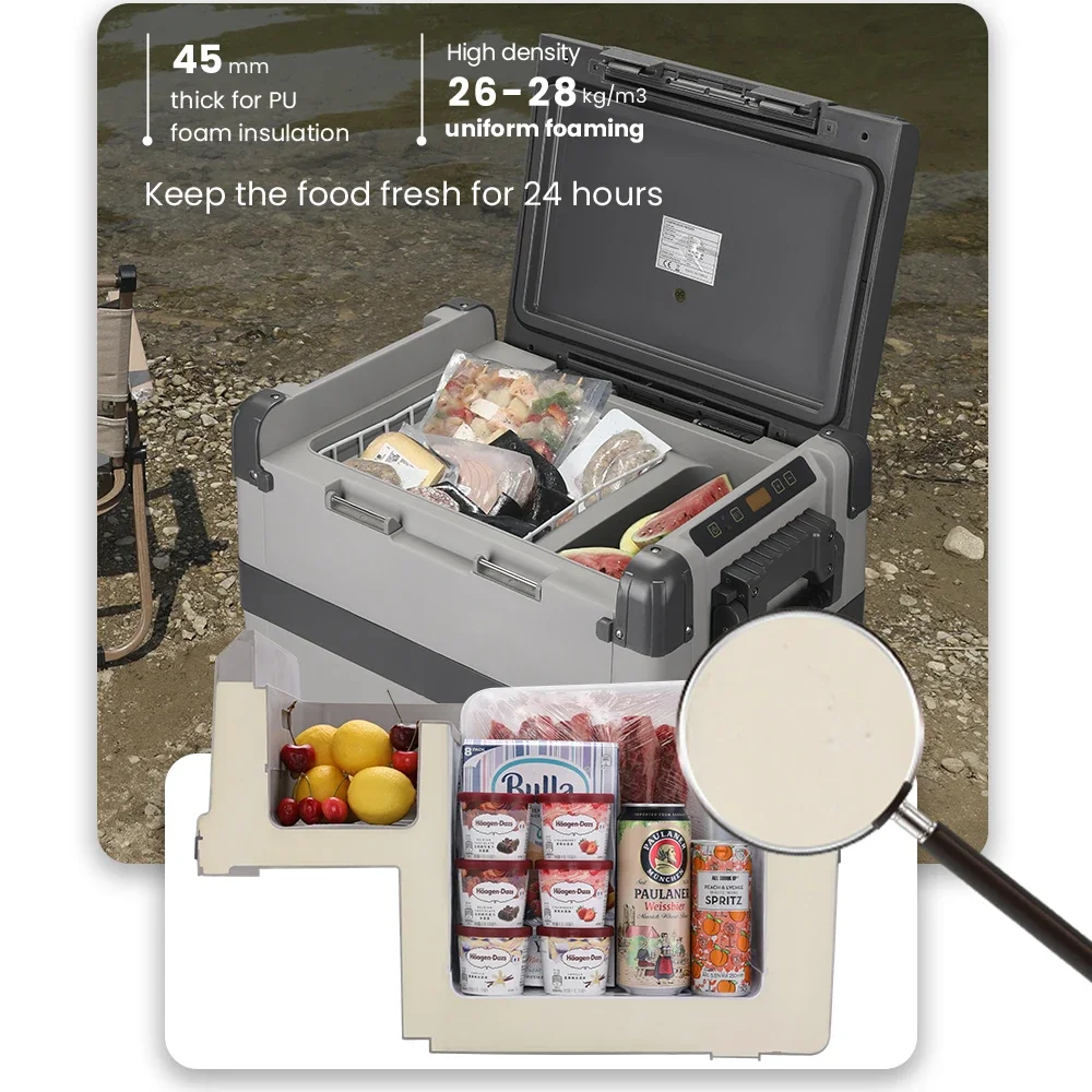 Evercool 33L DC 12v 24v AC 110V 220V Мини-автомобильный холодильник Портативный и морозильники