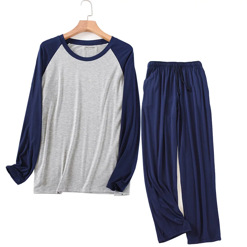 Summer Modal Pajamas Set Sexy Sleepwear For Men White Elastic Full Sleeve Pyjama Women's Cool Fashion O-Neck Home Casual