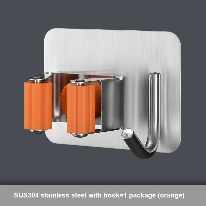 

Stainless Steel Mop Hook Wall Mounted Mop Storage Rack Brush Broom Hanger Hanging Mops Holder Clips Kitchen Bathroom