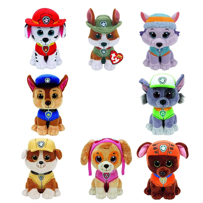 

15cm Ty Beanie Boos Paw Patrol Plushie Big Eyes Animals Dog Plush Toy Kawaii Cartoon Stuffed Toys Gift for Children
