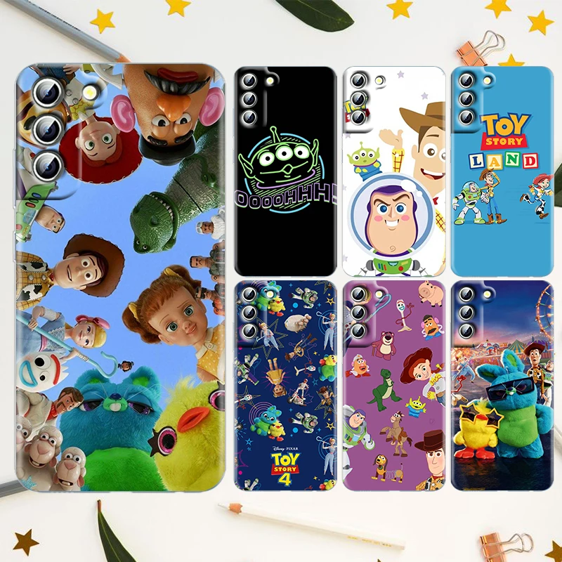 

Cute Toy Story Disney Phone Case For Samsung S22 S21 S20 FE Ultra Pro Lite S10 S10E S9 S8 Plus 5G S7 Transparent Cover