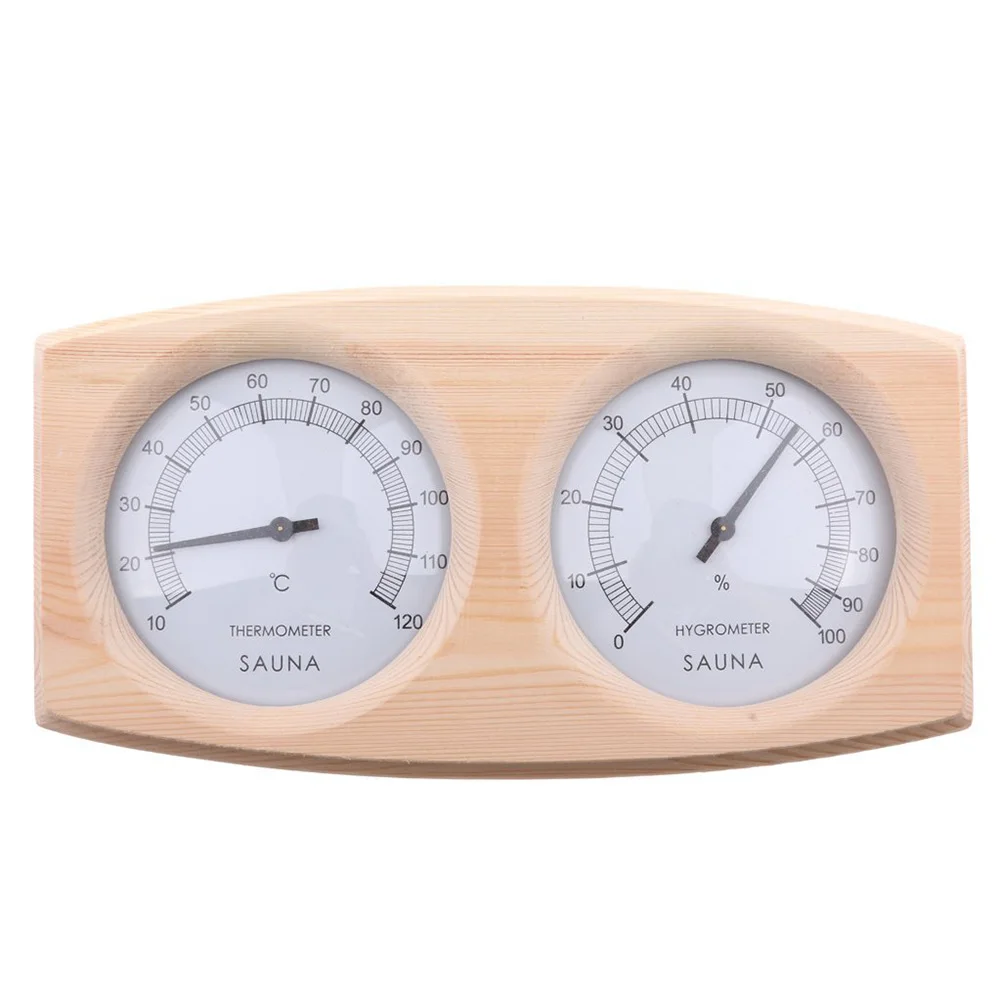 

Brand New Hygrometer Thermometer Sauna Tools Wood Color Wooden 23.5*13*3cm Accurate For Sauna Room Heat Resistant