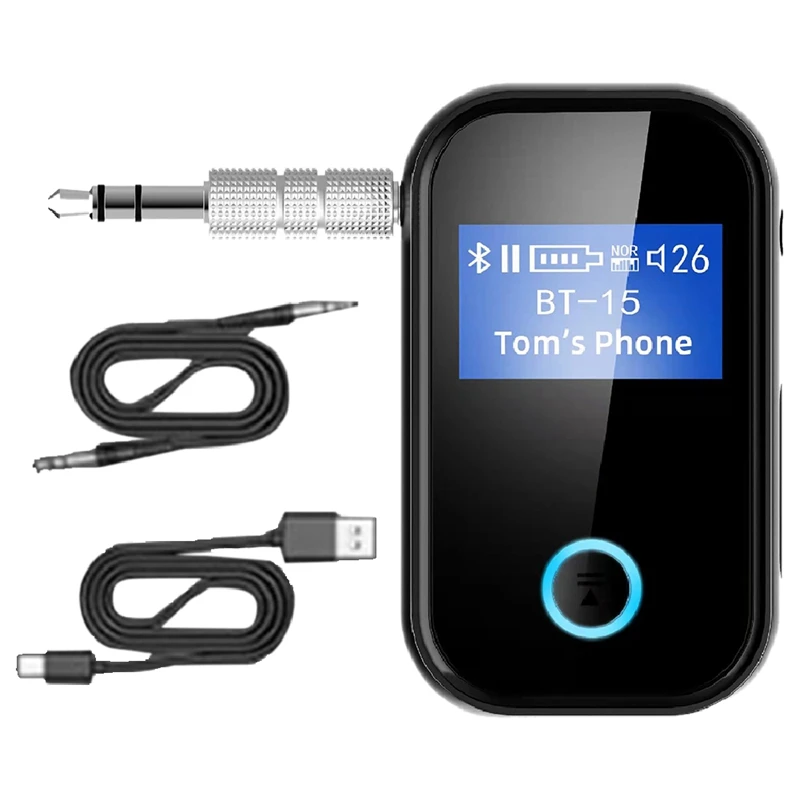 

Bluetooth Adapter with Screen Car Wireless 5.0 Bluetooth Receiver