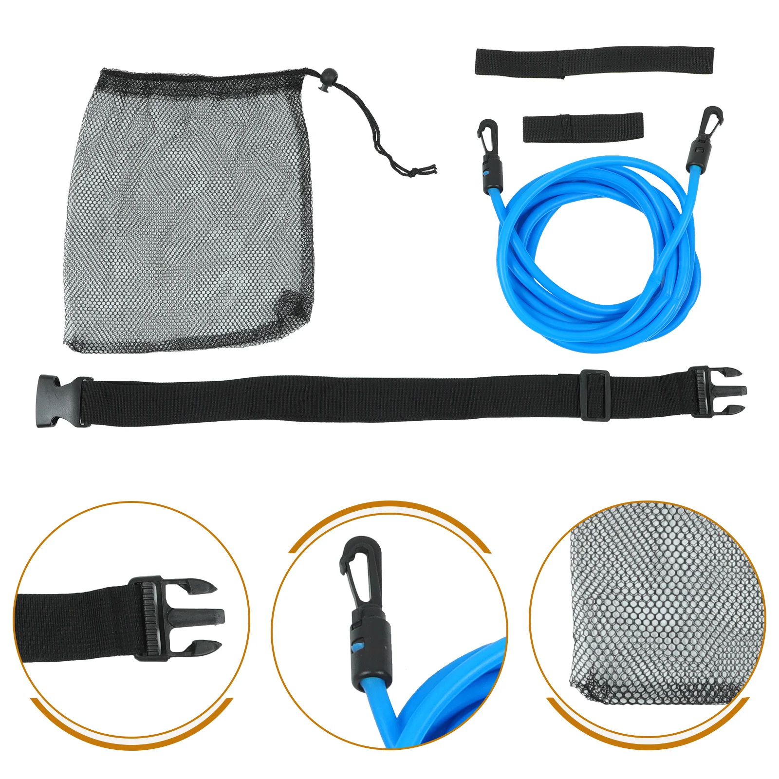 

Swim Training Belt Bungee Cords Swimming Resistance Bands Adjustable Tether Static Stationary Harness Safety Rope Belt for