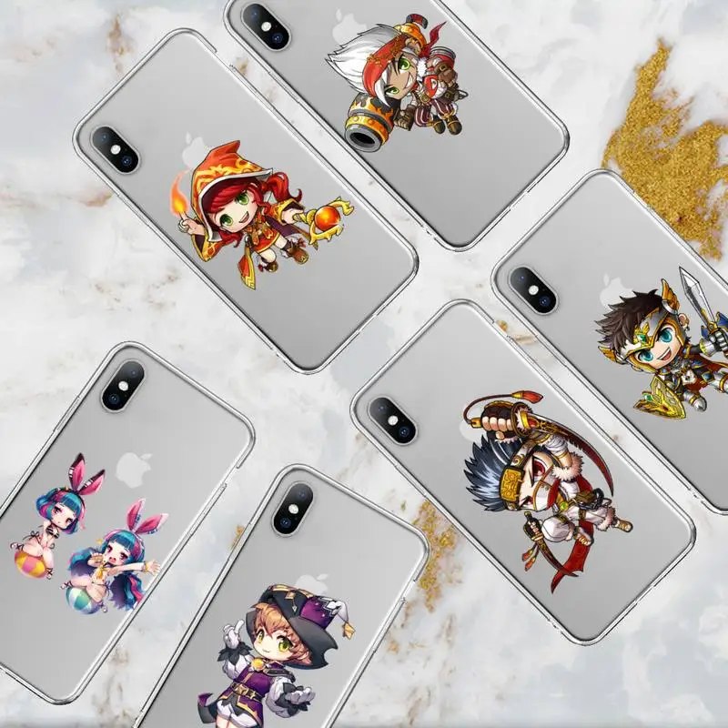 Чехол для телефона Game MapleStory для iPhone 11 12 Mini 13 14 Pro XS Max X 8 7 6s Plus 5 SE XR, прозрачный чехол