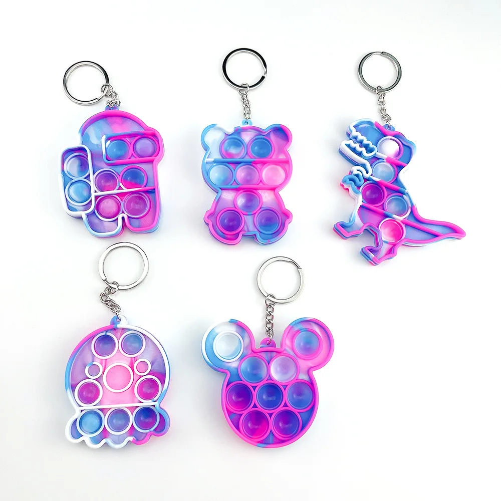 Брелок Disney Микки Маус фиджет игрушки пузырьковый Макрон цветная серия сенсорный