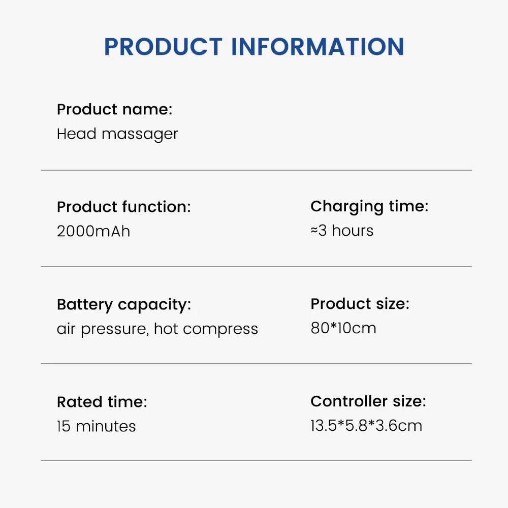 Массажная повязка на голову с воздушной подушкой электрическая массажная под