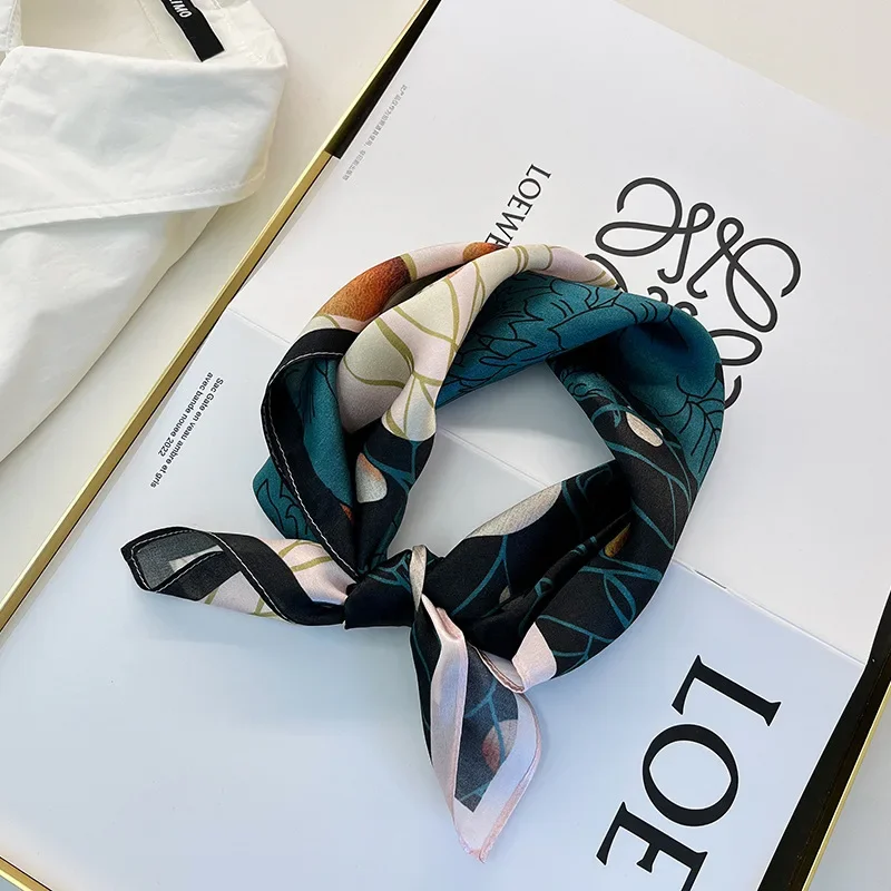 Женский шелковый шарф в винтажном стиле Элегантный квадратный галстук 50 см