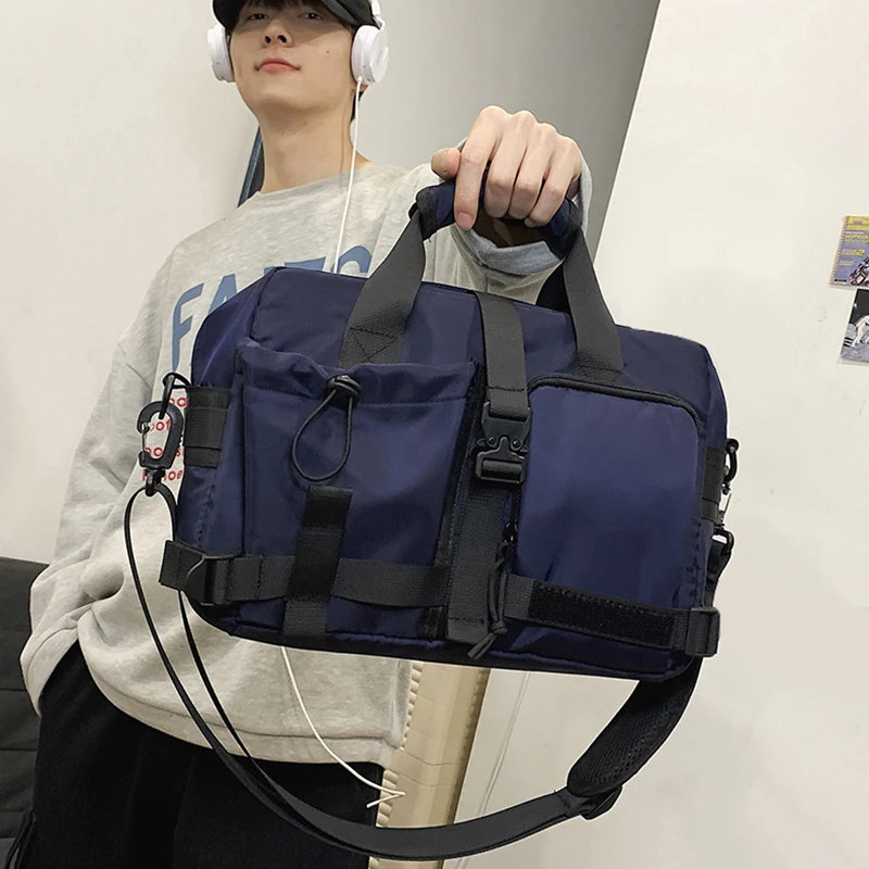 

Модные мужские сумки для багажа, сумка на плечо, вместительная нейлоновая Водонепроницаемая портативная дорожная сумка, мужские сумки чере...