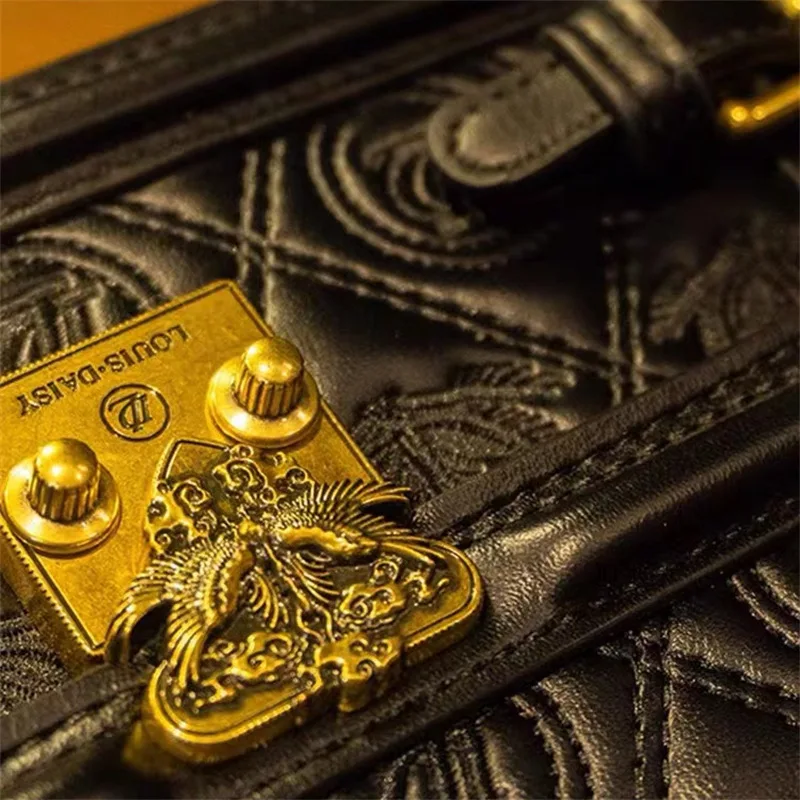 Luxurious Rhombus Lock Handbag 100% Leather Women's Bag 2023 New High-grade Feeling Purse One-Shoulder Satchels Sac gg cc