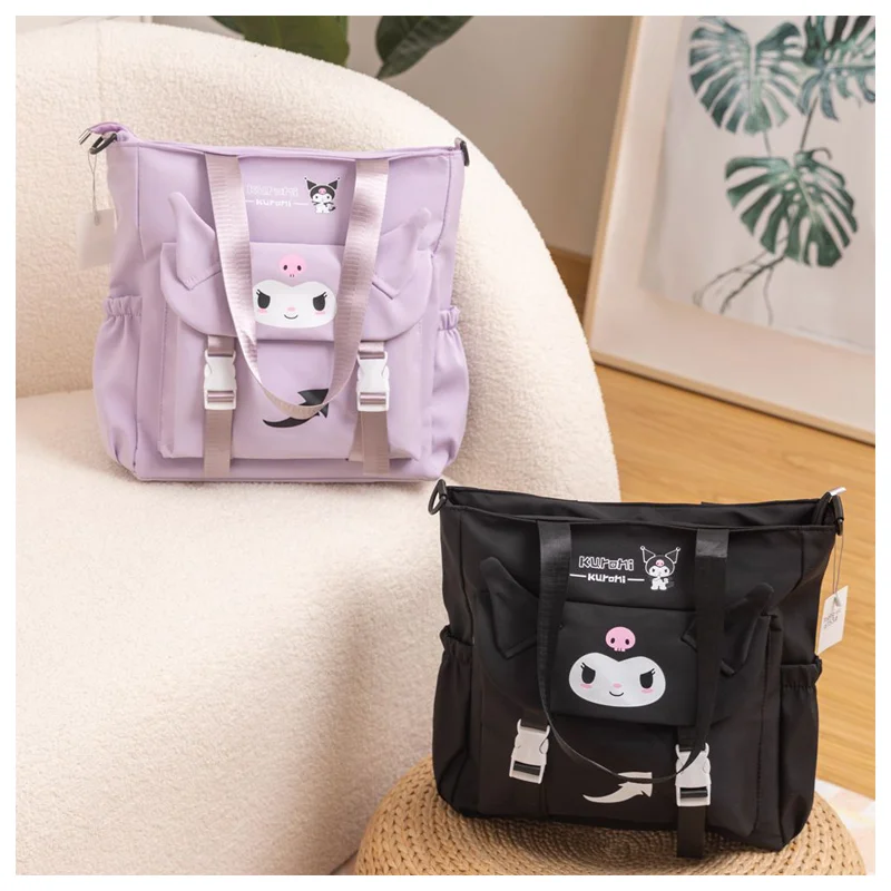 

Аниме Kuromi мультяшная модная Большая вместительная сумка через плечо Kawaii портативная вместительная сумка-тоут для поездок симпатичная сумка подарок для девушки