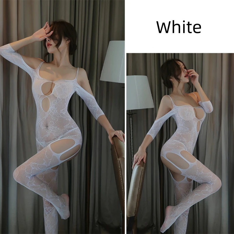 

Sexy Lingerie Porn Bodystocking Women Erotic Jumpsuits Open Crotch Fishnet See Through Body Stockings Sex Mesh Tights Clothes