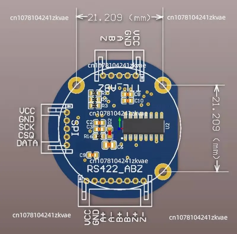 Магнитный энкодер датчик угла TLE5012B высокоточный 15-битный ABZ SPI RS422