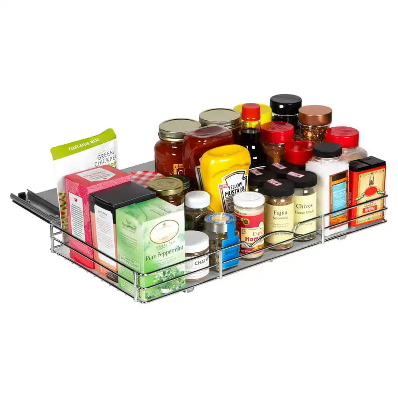 

Pull Out Spice Rack with 5 Year Limited Warranty for Cabinet Rack Storage organizer Drawer organizers Closet organizer Makeup o