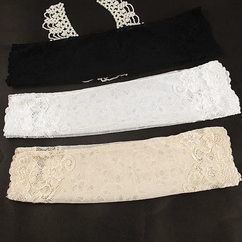 

Перчатки женские кружевные солнцезащитные, пикантные Длинные Варежки без пальцев, с эластичным рукавом, для вождения, летние