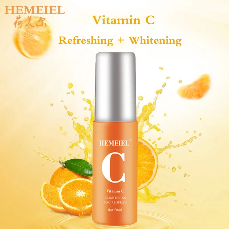 

HEMEIEL Vitamin C Whitening Facial Spray Toner for Face Brighten Smooth Skin Oil-Control Moisturizing Shrink Pores Skincare 50ML