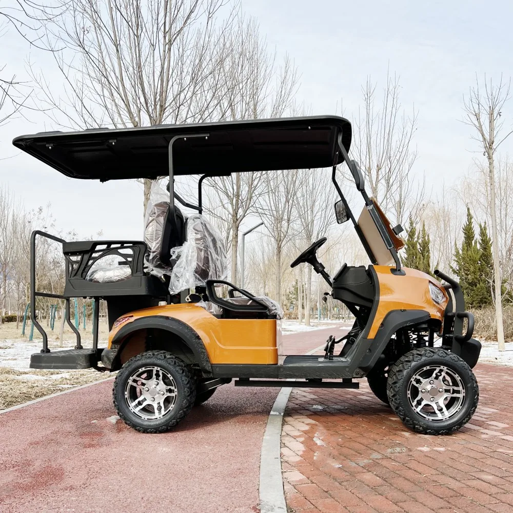 Новейший дизайн 2024 г. 4-местная электрическая тележка для гольфа до 120 км 72 В/48 В