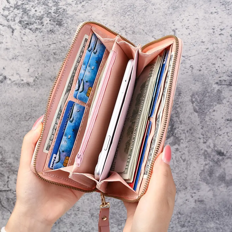 Fashion PU Leather  Women's Long Wallet Zipper Female Coin Purses Clutch bag Multi Function Cards Holder Money Wallet