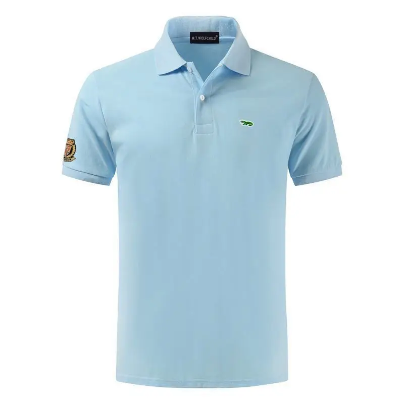 Мужская хлопковая рубашка с коротким рукавом воротником лацканами |