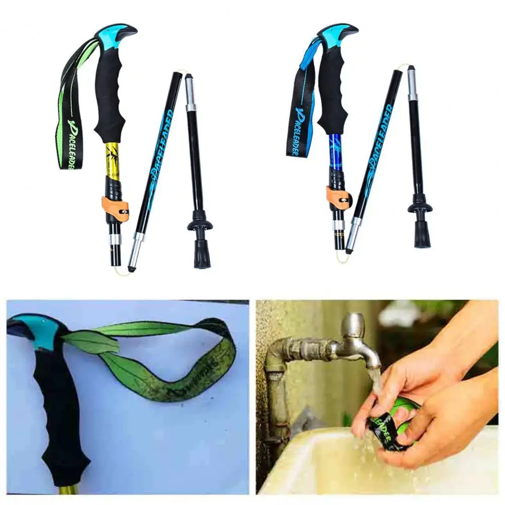 

Practical Trekking Pole Anti-Slip Exterior Lock Adjustable Wristband EVA Handle Climbing Stick