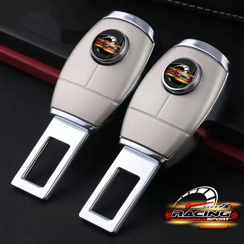 

Car Seat Belt Clip Extender Safety Seat Belt Lock Buckle Plug Thick Insert Socket Car Safety Belt Cover Racing Sport Badge