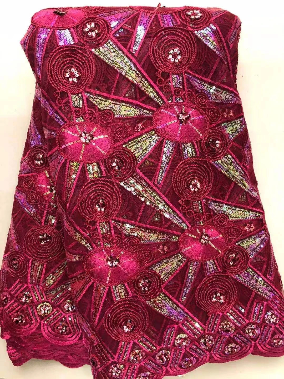 Горячая Распродажа последняя мода Африканское вышитое Сетчатое кружево с