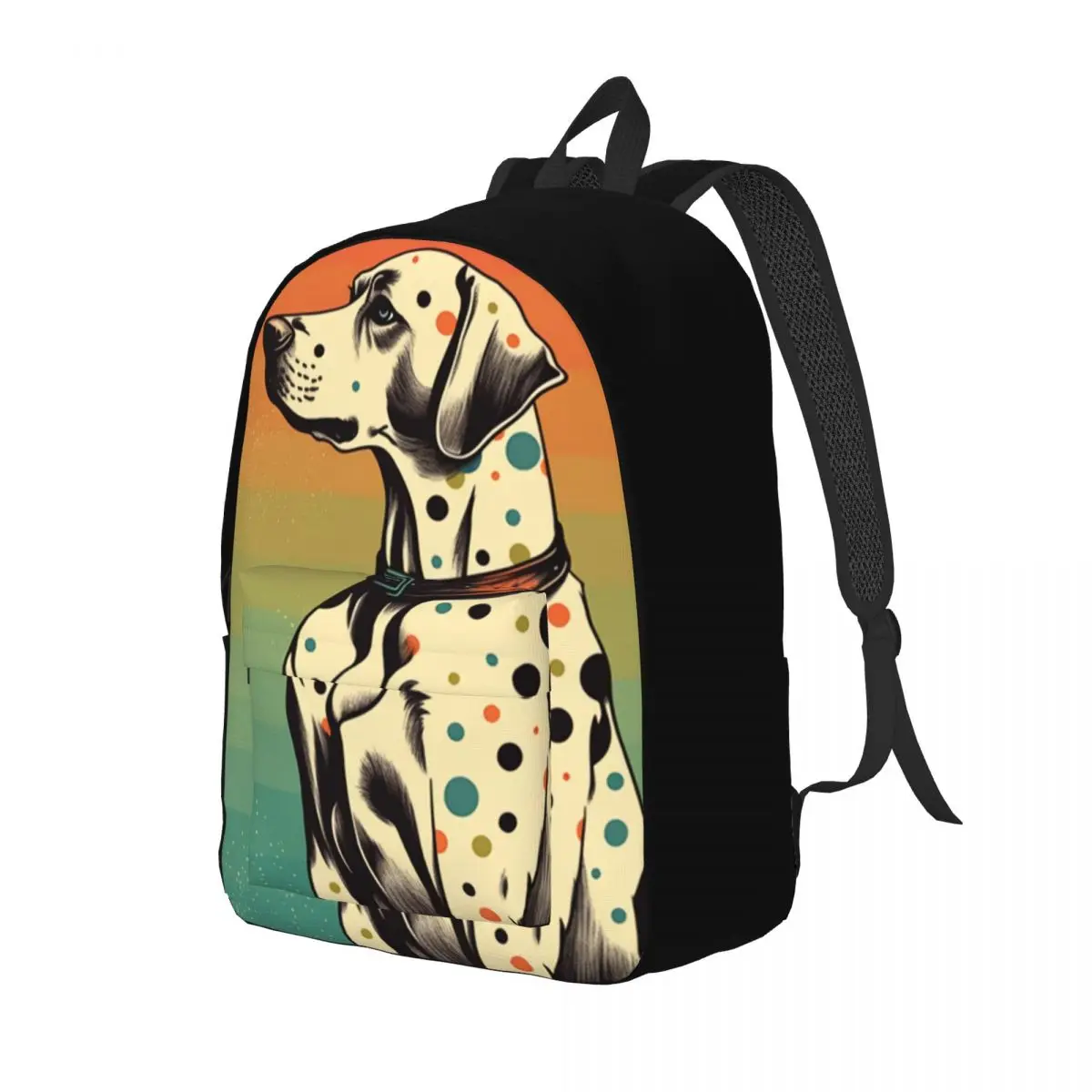 

Dog Canvas Backpacks Multicolored Retro Universal Bag Back To School Backpack Unisex Bags