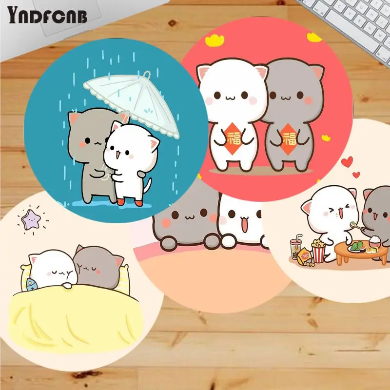 

peach mochi cat Cartoon Soft Rubber Professional Gaming Mouse Pad Computer gaming Mousepad Rug For PC Laptop Notebook