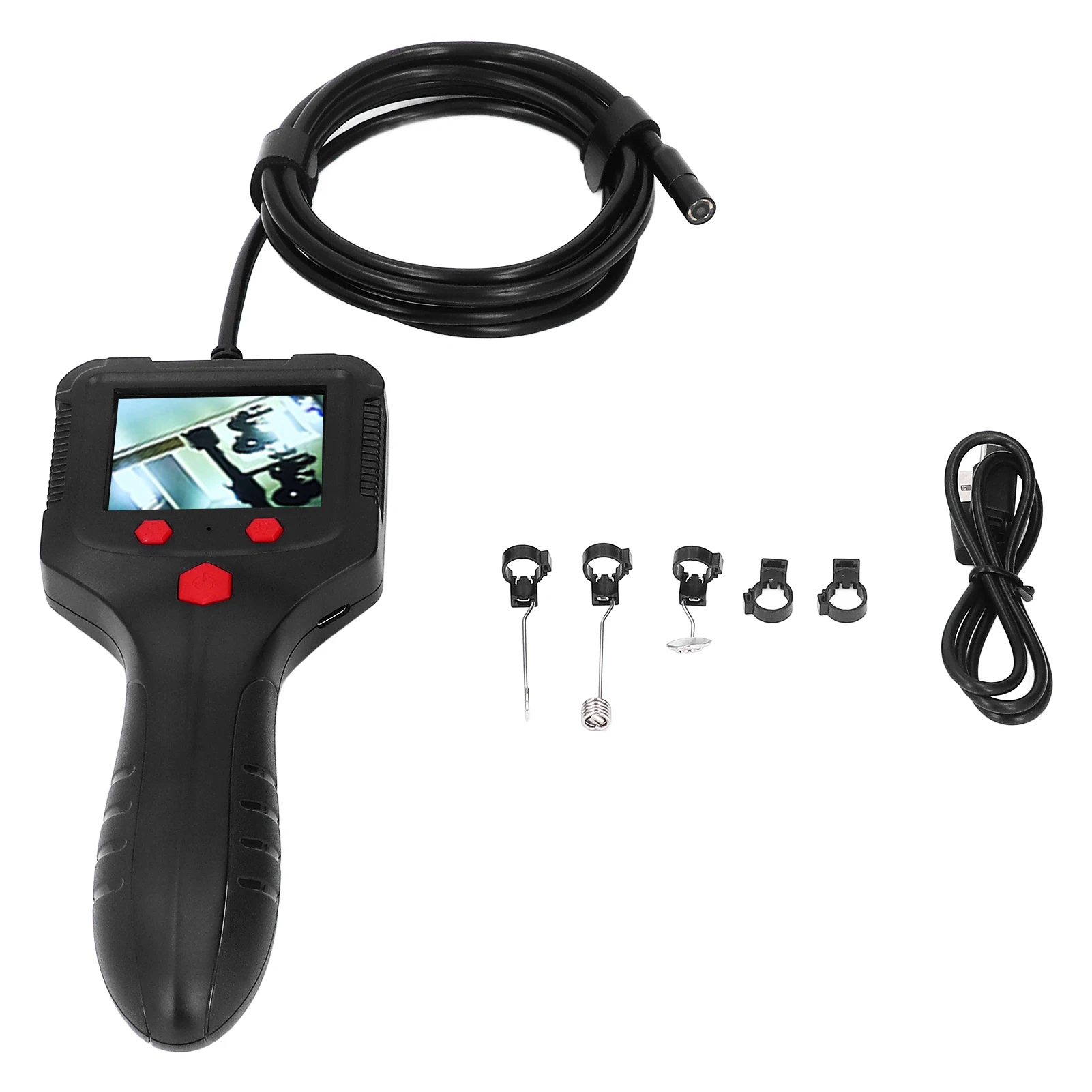 

Endoscope Camera Brightness Adjustable Handheld 2.4in Color Screen Inspection Camera 5V Wide Application with LED Light for Air