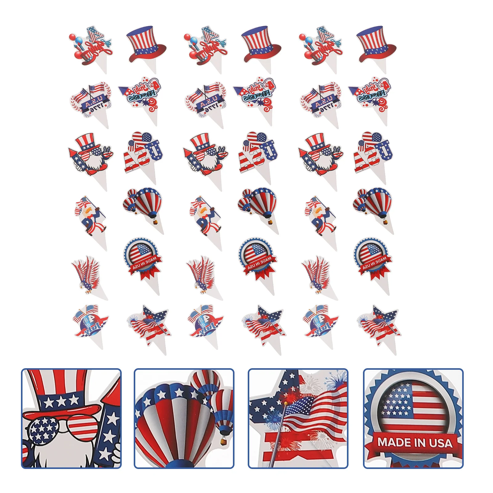 

Cake Day Cupcake July 4Th Independence Picks Patriotic Topper Toppers Insert Flag National Usa Party Flags Supplies Decorations