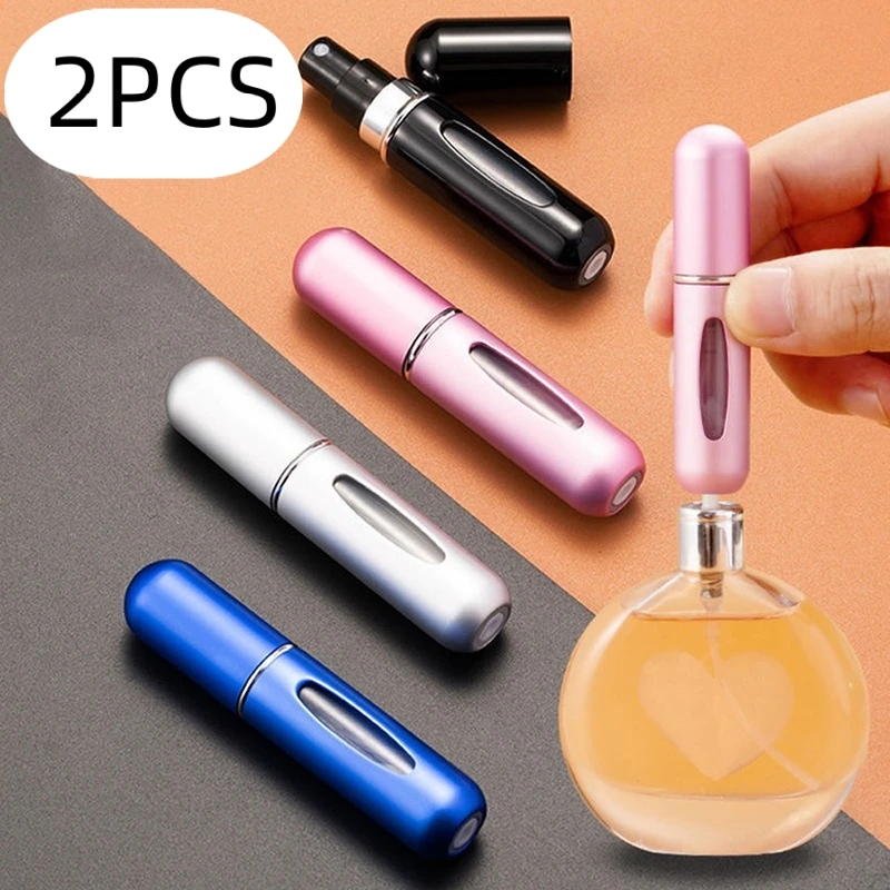

2pcs 5ml Perfume Refill Bottle Portable Mini Sub-Bottling Spray Jar Scent Pump Empty Cosmetic Containers Atomizer Travel Tool