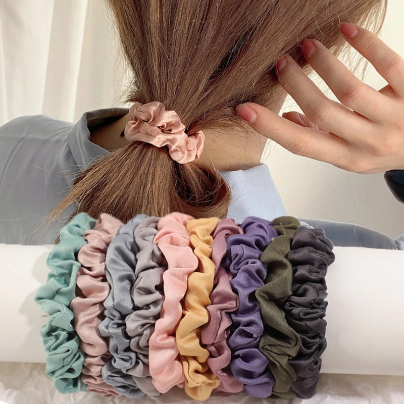 

1PCS Solid Elastic Scrunchie Hair Ties Rubber Bands for Women Girls Sport Gym Hair Scrunchies Ponytail Holder Hair Accessories